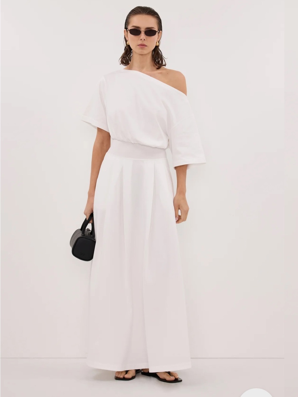 DISSH White Off the Shoulder Maxi Dress